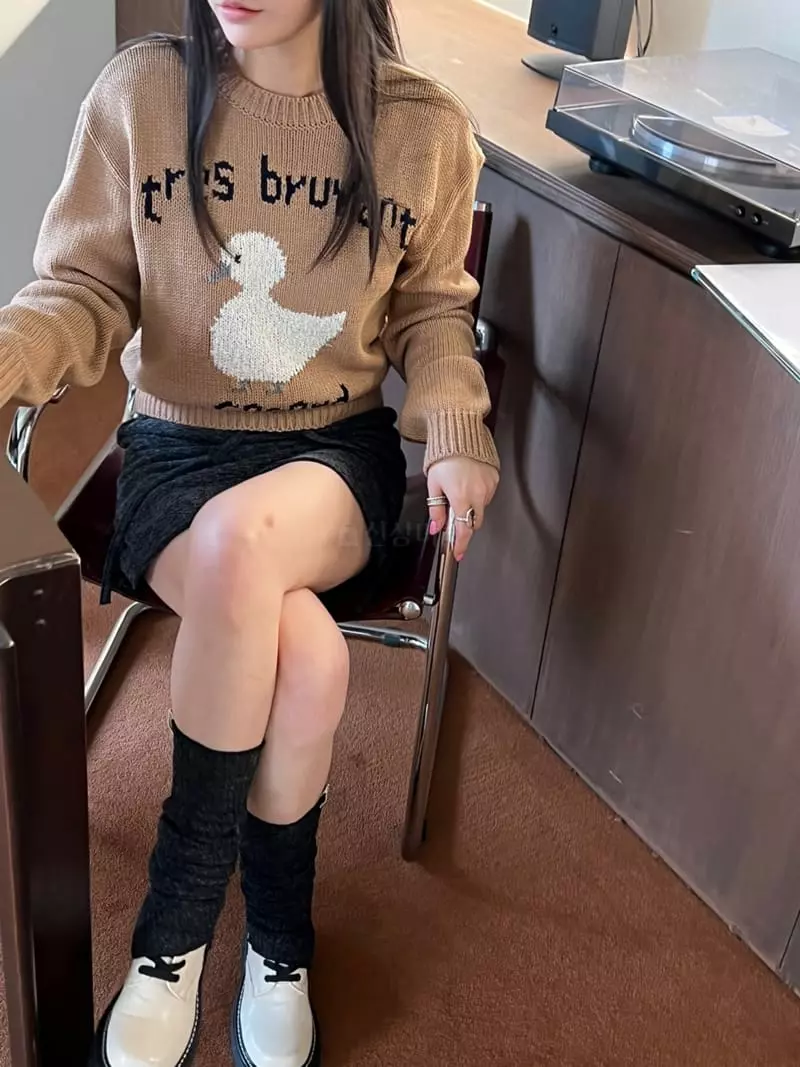 Bricklane - Korean Women Fashion - #momslook - Duck Knit Tee - 11