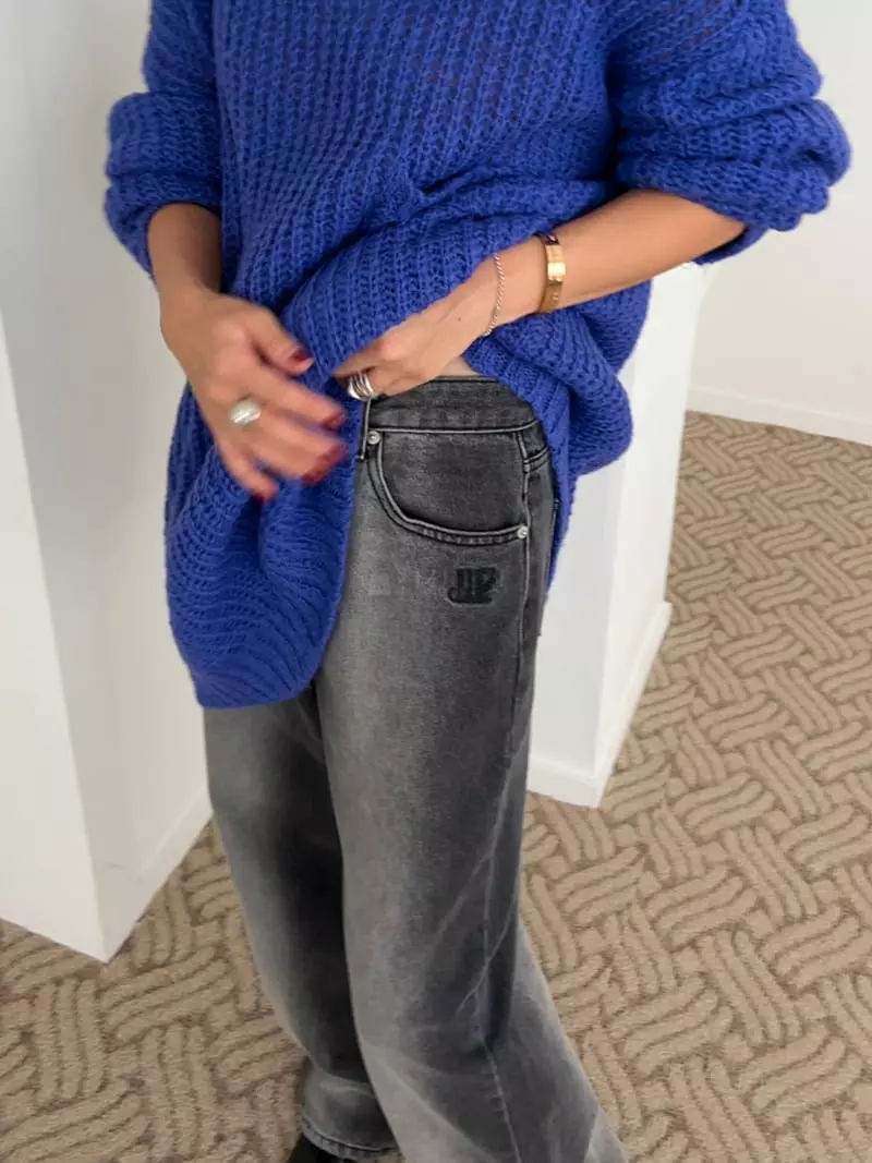 Bricklane - Korean Women Fashion - #womensfashion - Ice Embroidery Jeans - 4