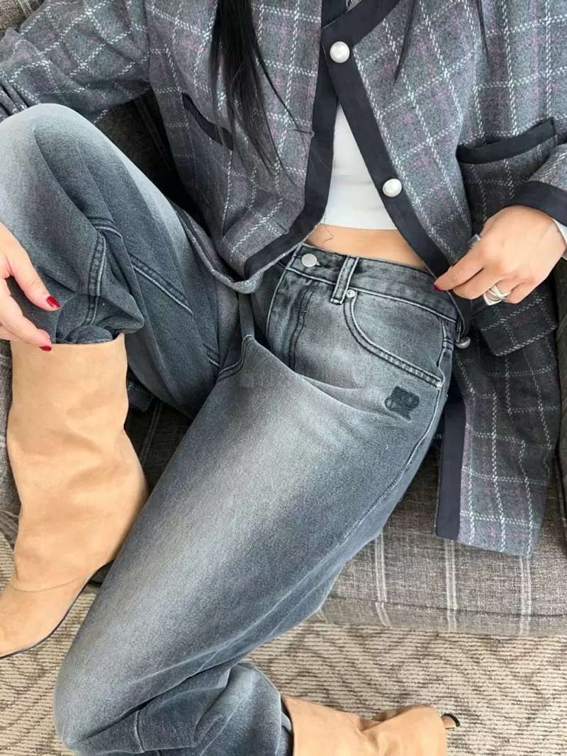 Bricklane - Korean Women Fashion - #momslook - Ice Embroidery Jeans - 8