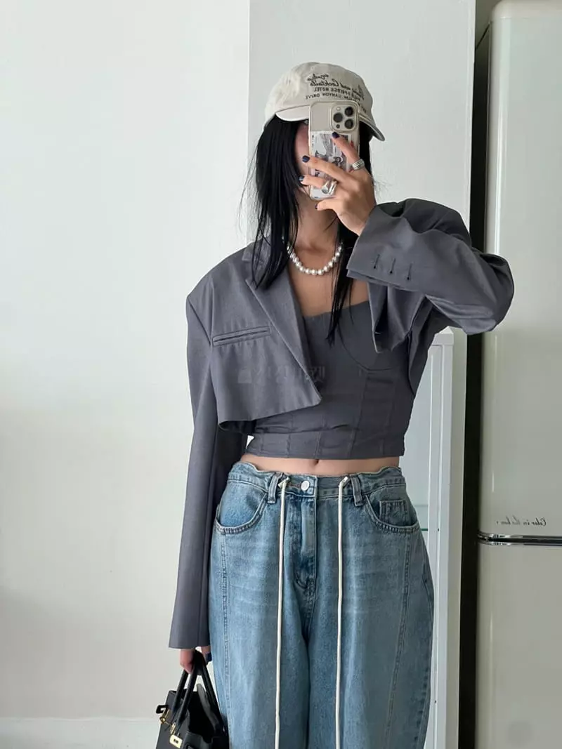 Bricklane - Korean Women Fashion - #momslook - Cell Crop Jacket - 7