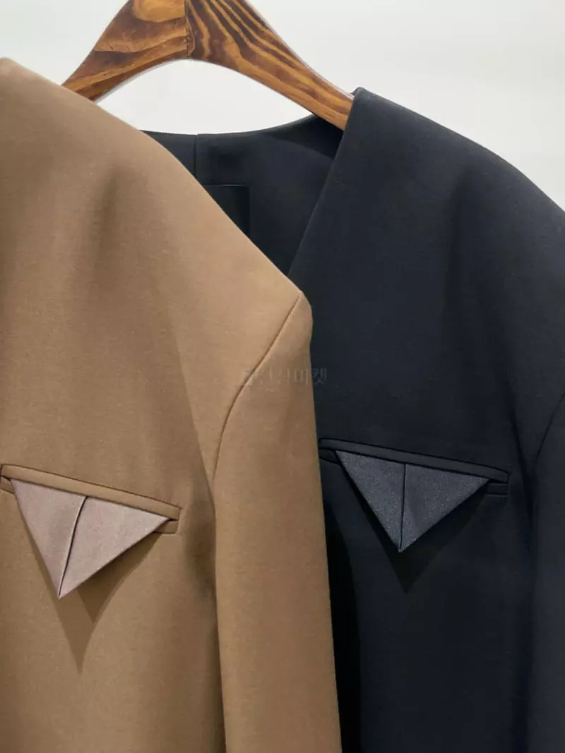 Bricklane - Korean Women Fashion - #momslook - Boxy No Collar Jacket - 11