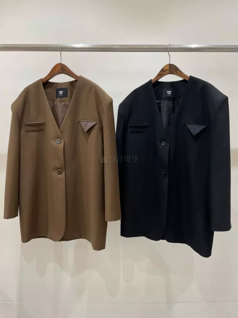 Bricklane - Korean Women Fashion - #momslook - Boxy No Collar Jacket - 9