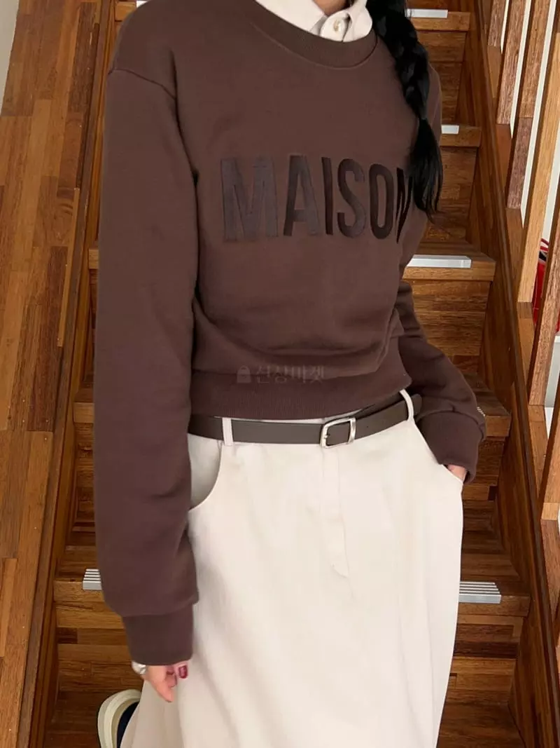 Bricklane - Korean Women Fashion - #womensfashion - Masion Embroidery Sweatshirt - 4