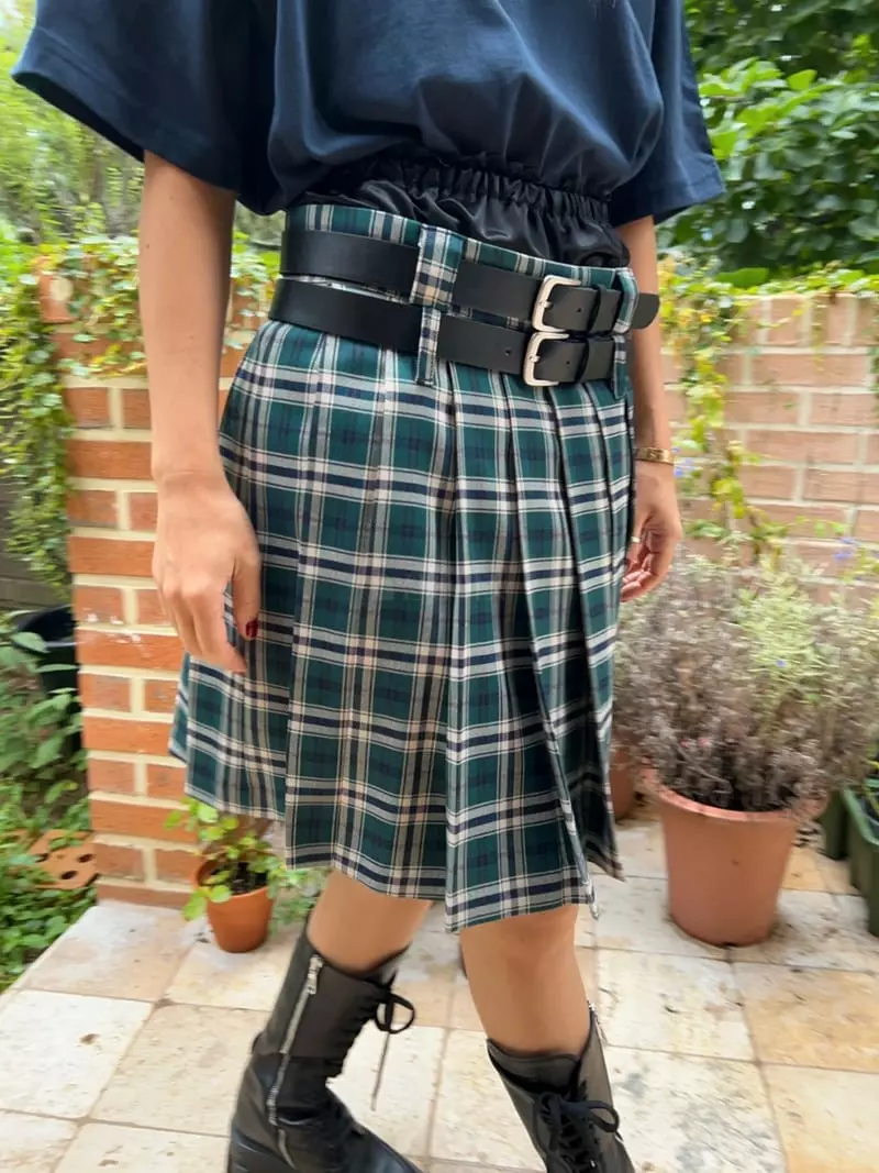 Bricklane - Korean Women Fashion - #momslook - Low Check Skirt - 6