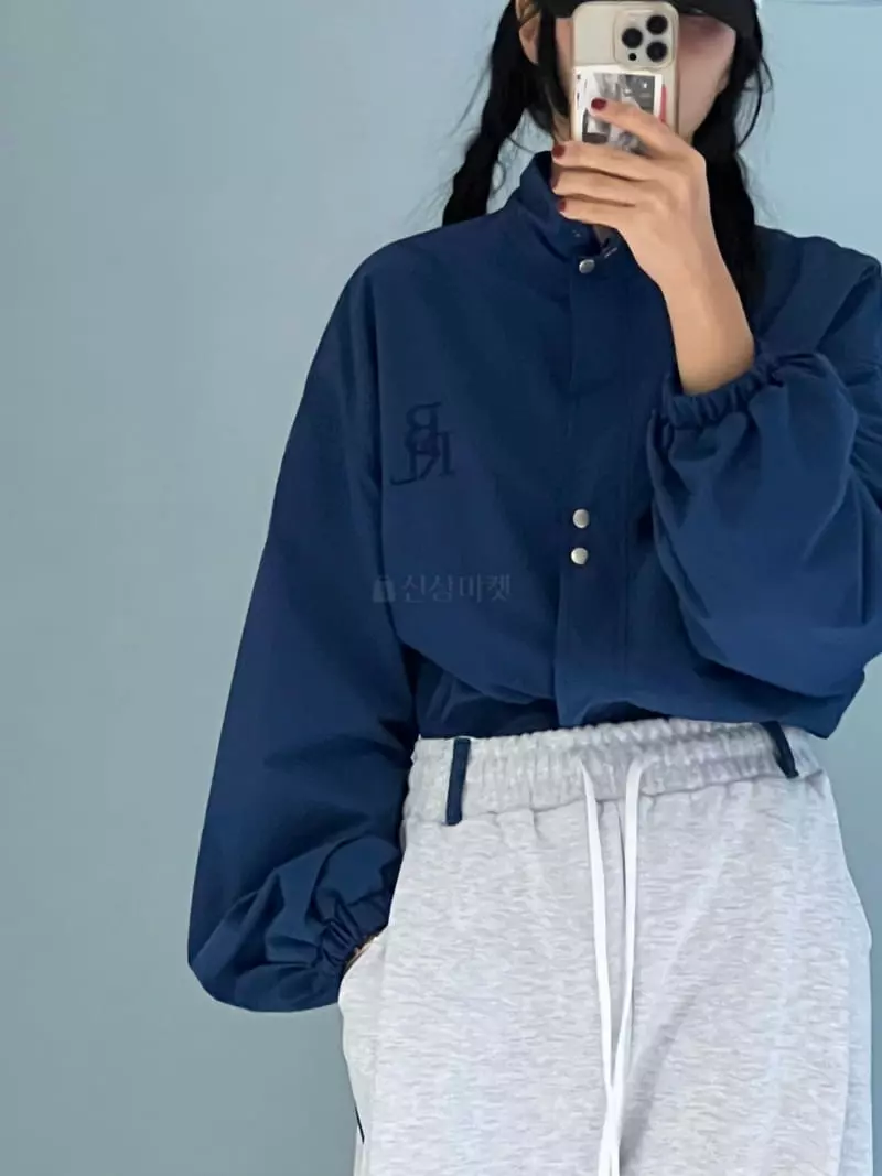 Bricklane - Korean Women Fashion - #momslook - Logo Snap Button Jumper - 5