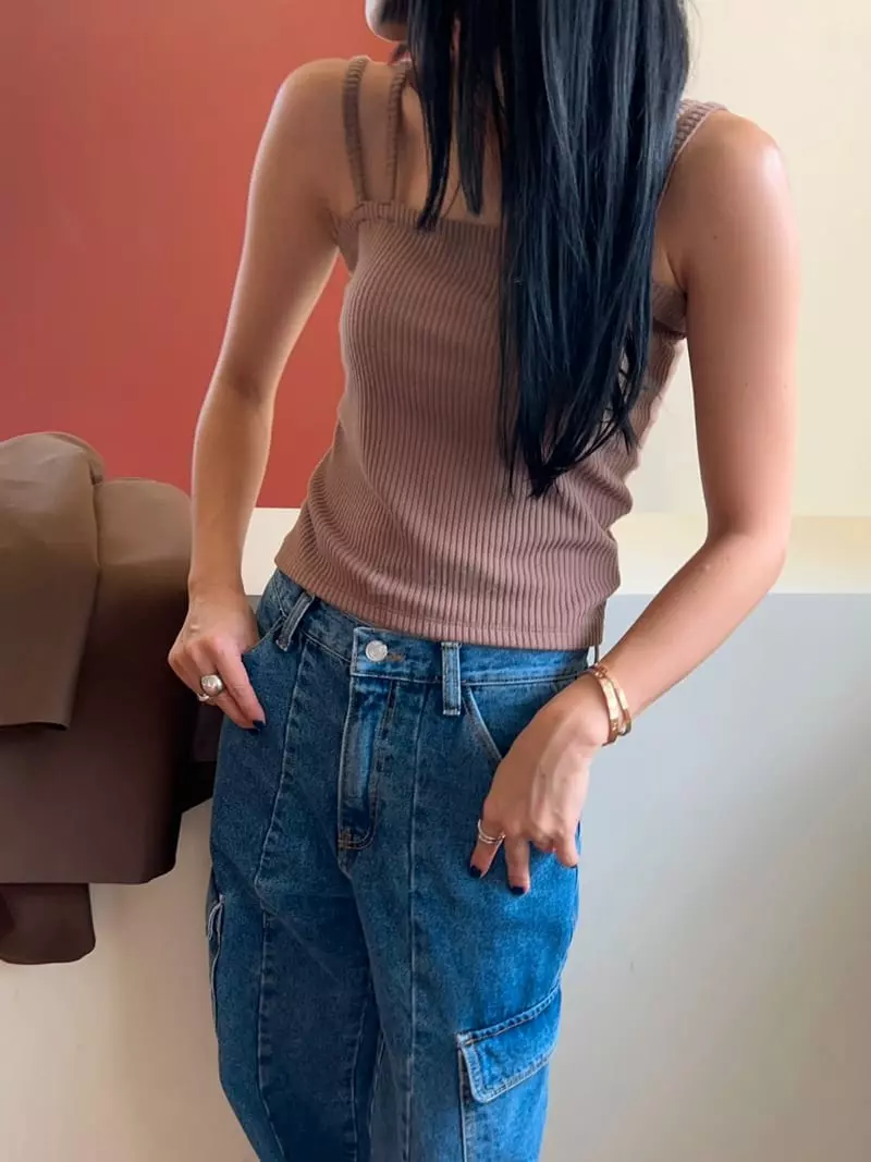 Bricklane - Korean Women Fashion - #momslook - Two Stripes Sleeveless - 3