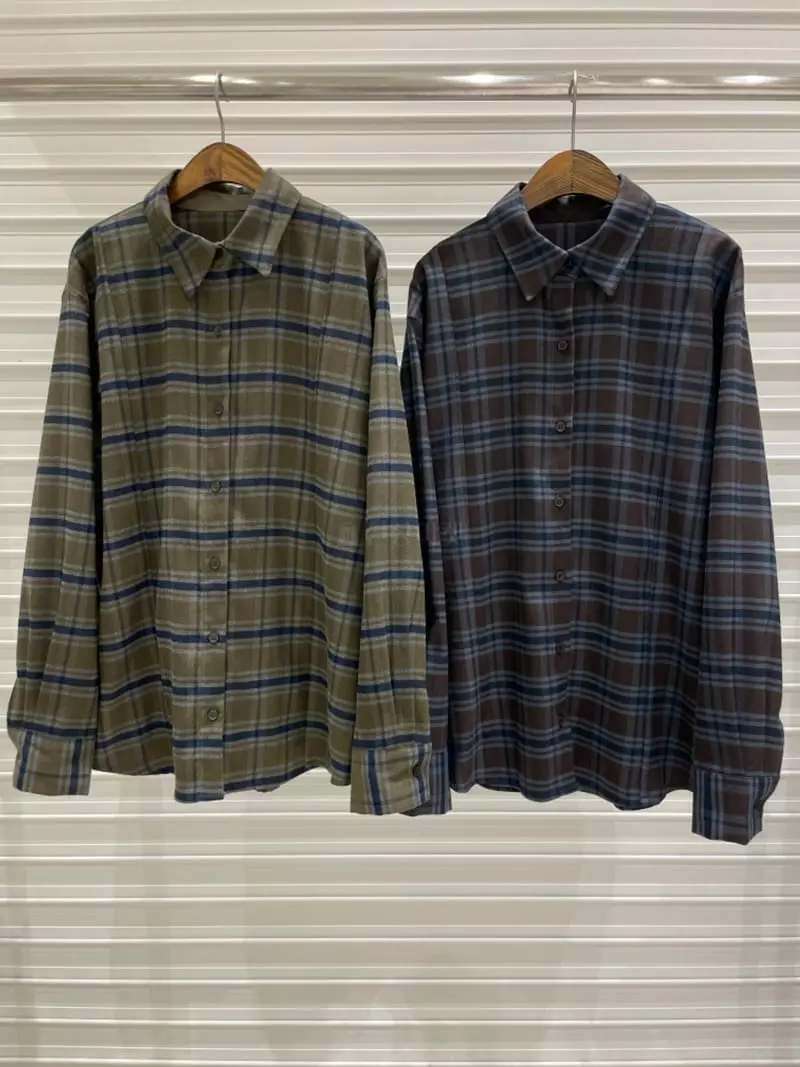 Bricklane - Korean Women Fashion - #momslook - Fleece Check Shirt - 10