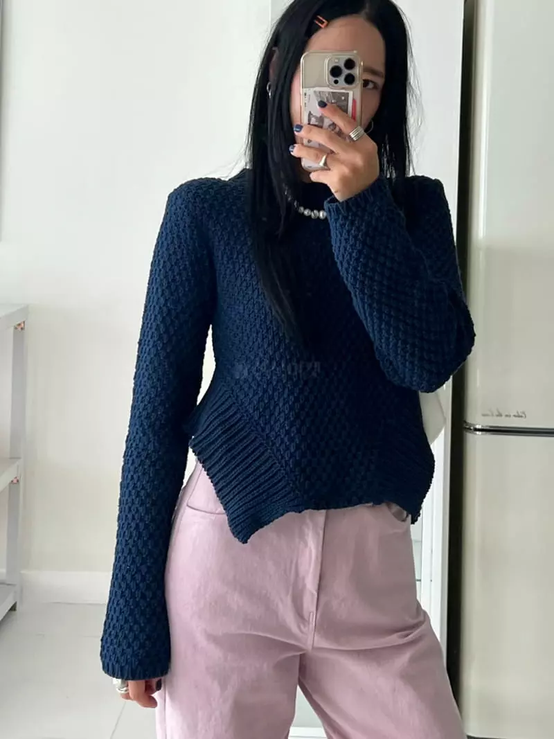 Bricklane - Korean Women Fashion - #pursuepretty - Waist Round Knit Tee - 8