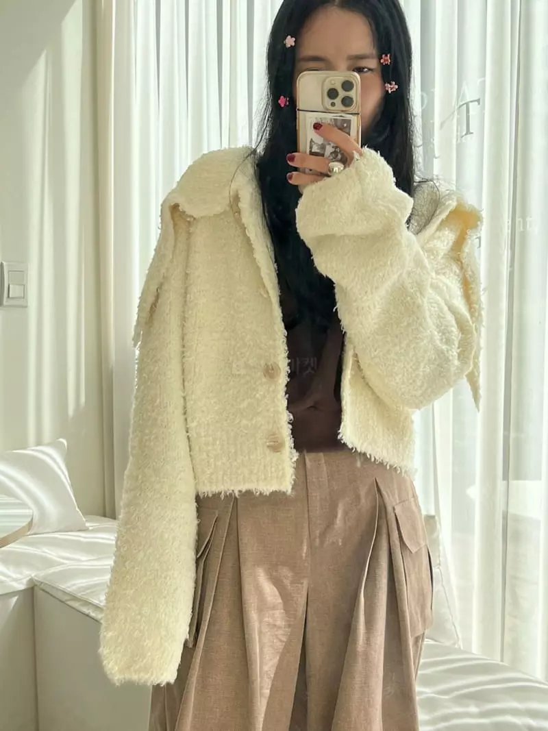 Bricklane - Korean Women Fashion - #romanticstyle - Turtleneck Cardigan - 2