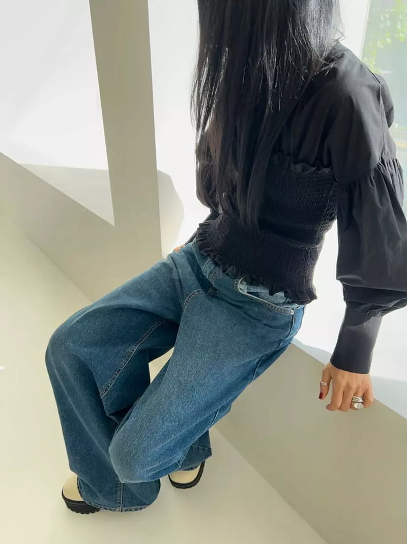 Bricklane - Korean Women Fashion - #restrostyle - Smocked Blouse - 4