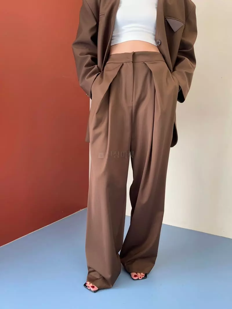 Bricklane - Korean Women Fashion - #romanticstyle - Tuck Wrinkle Pants - 4