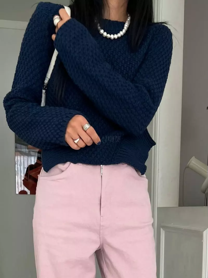 Bricklane - Korean Women Fashion - #vintageinspired - Waist Round Knit Tee - 6