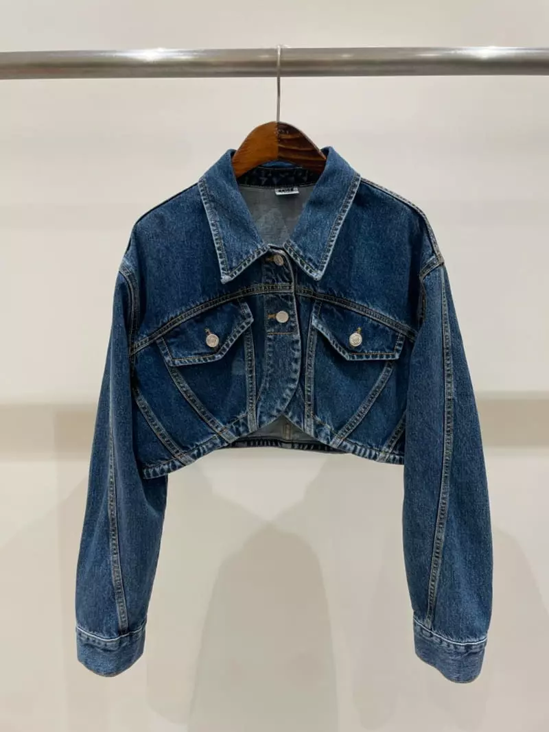 Bricklane - Korean Women Fashion - #womensfashion - Crop Denim Jacket - 8