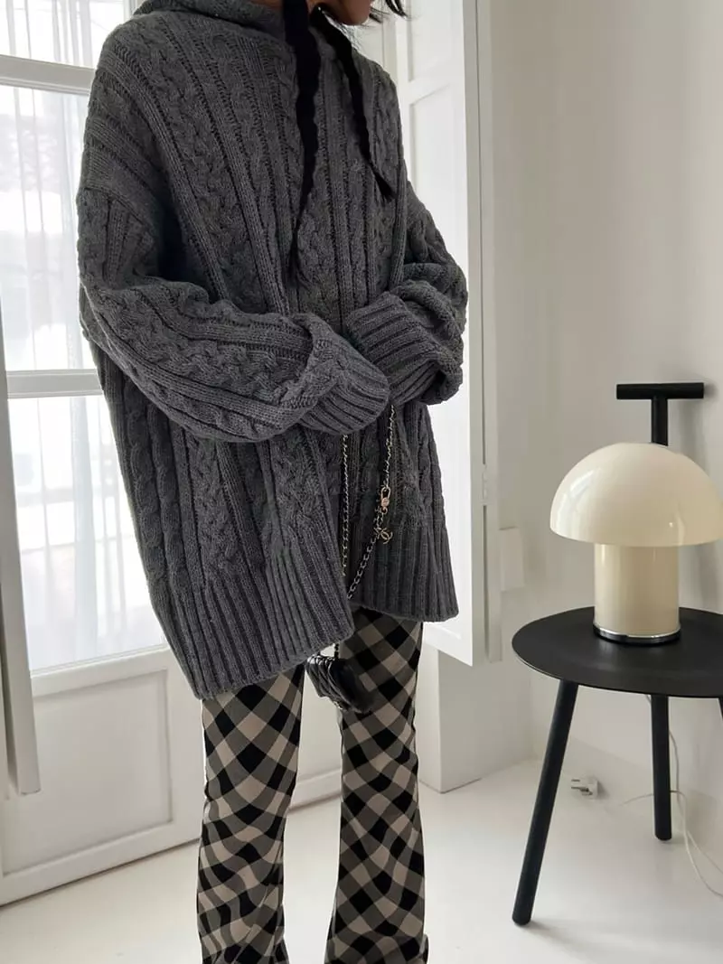 Bricklane - Korean Women Fashion - #womensfashion - Cable Hoody Knit Tee - 11