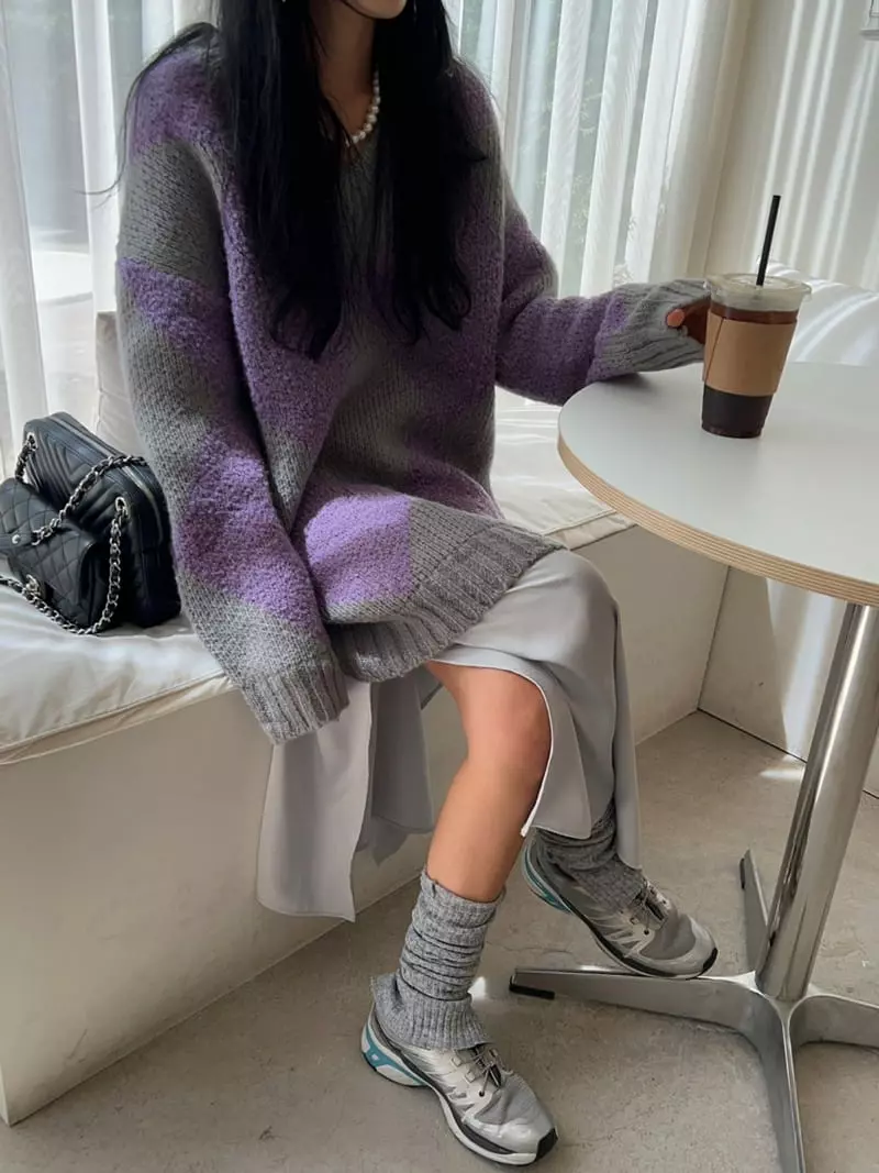 Bricklane - Korean Women Fashion - #womensfashion - Chess Knit Tee