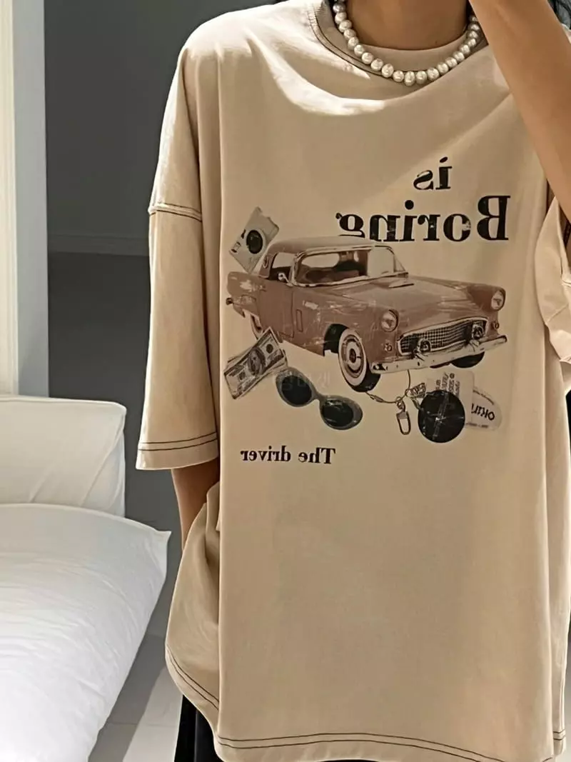 Bricklane - Korean Women Fashion - #womensfashion - Car Tee - 5