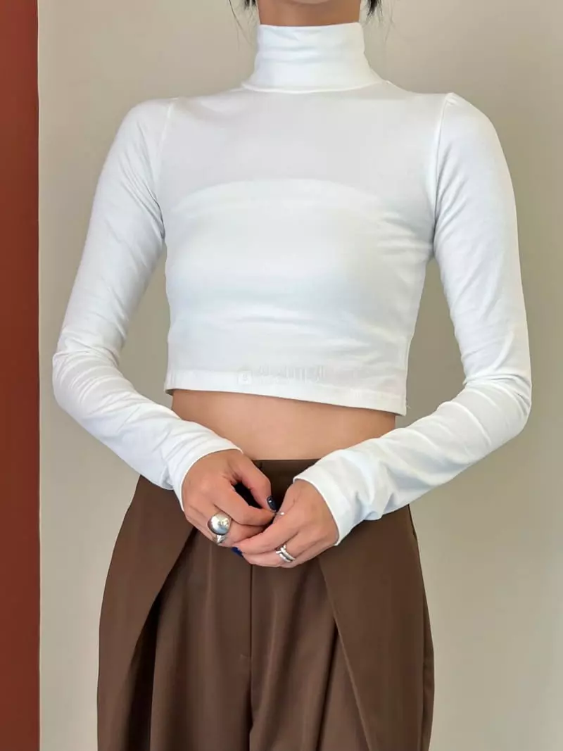 Bricklane - Korean Women Fashion - #momslook - Half Crop Tee - 4