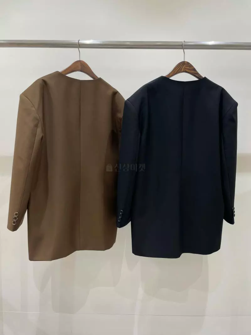 Bricklane - Korean Women Fashion - #womensfashion - Boxy No Collar Jacket - 10