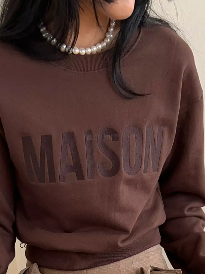 Bricklane - Korean Women Fashion - #womensfashion - Masion Embroidery Sweatshirt - 5