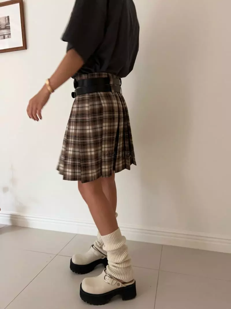 Bricklane - Korean Women Fashion - #womensfashion - Low Check Skirt - 3