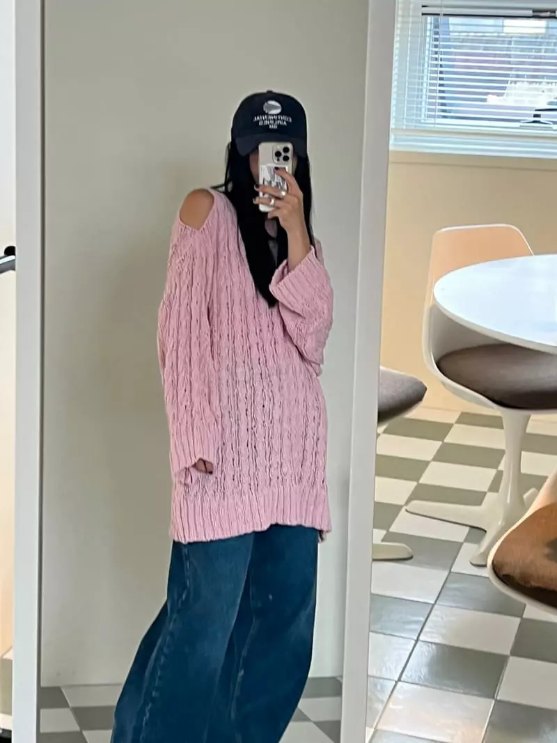Bricklane - Korean Women Fashion - #womensfashion - Hole Knit Tee - 9