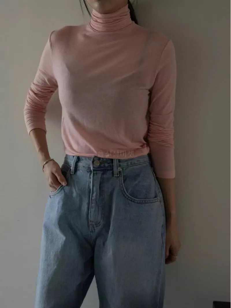 Browns - Korean Women Fashion - #momslook - Turtleneck Tee - 3