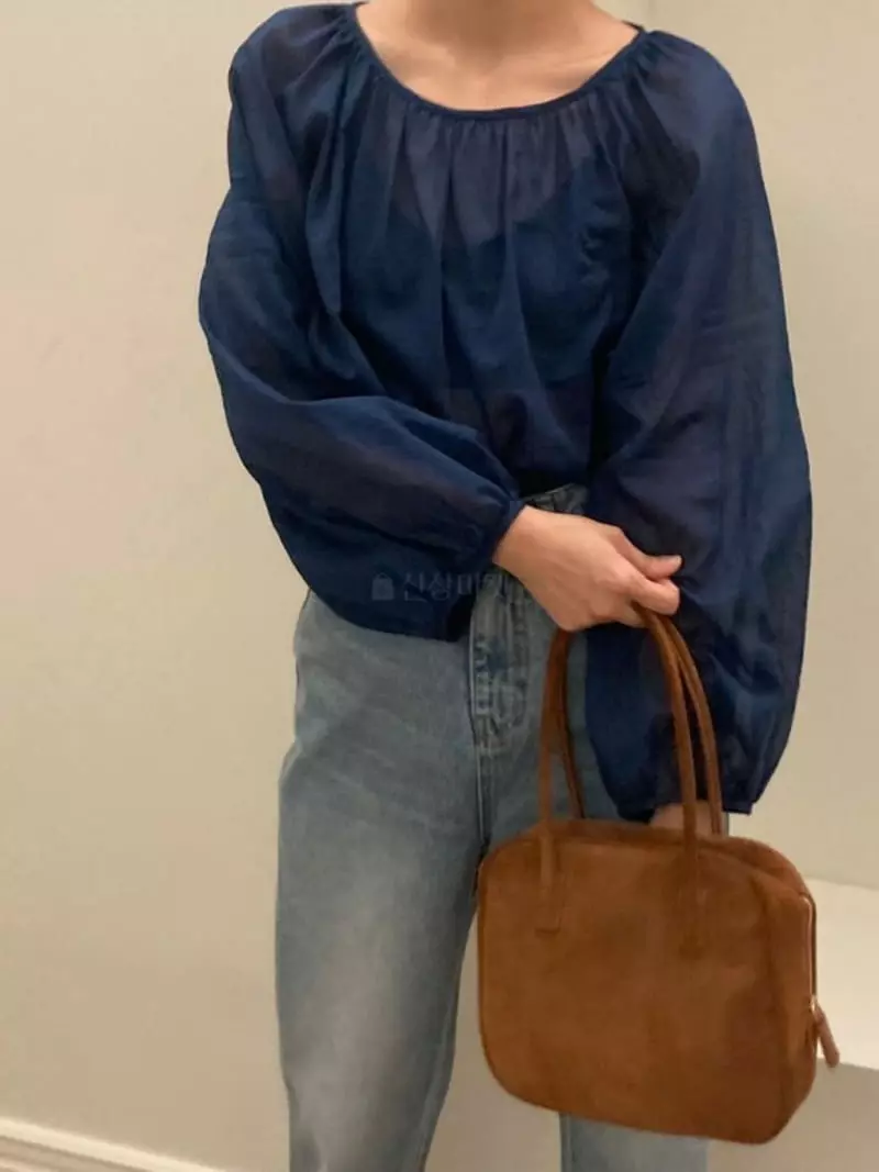 Browns - Korean Women Fashion - #momslook - Noang Shirring Blouse - 5