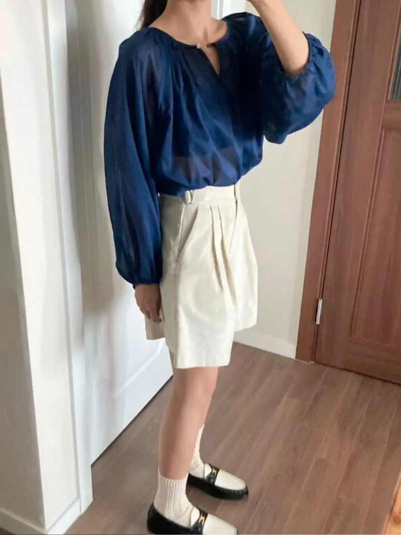 Browns - Korean Women Fashion - #momslook - Noang Shirring Blouse - 7