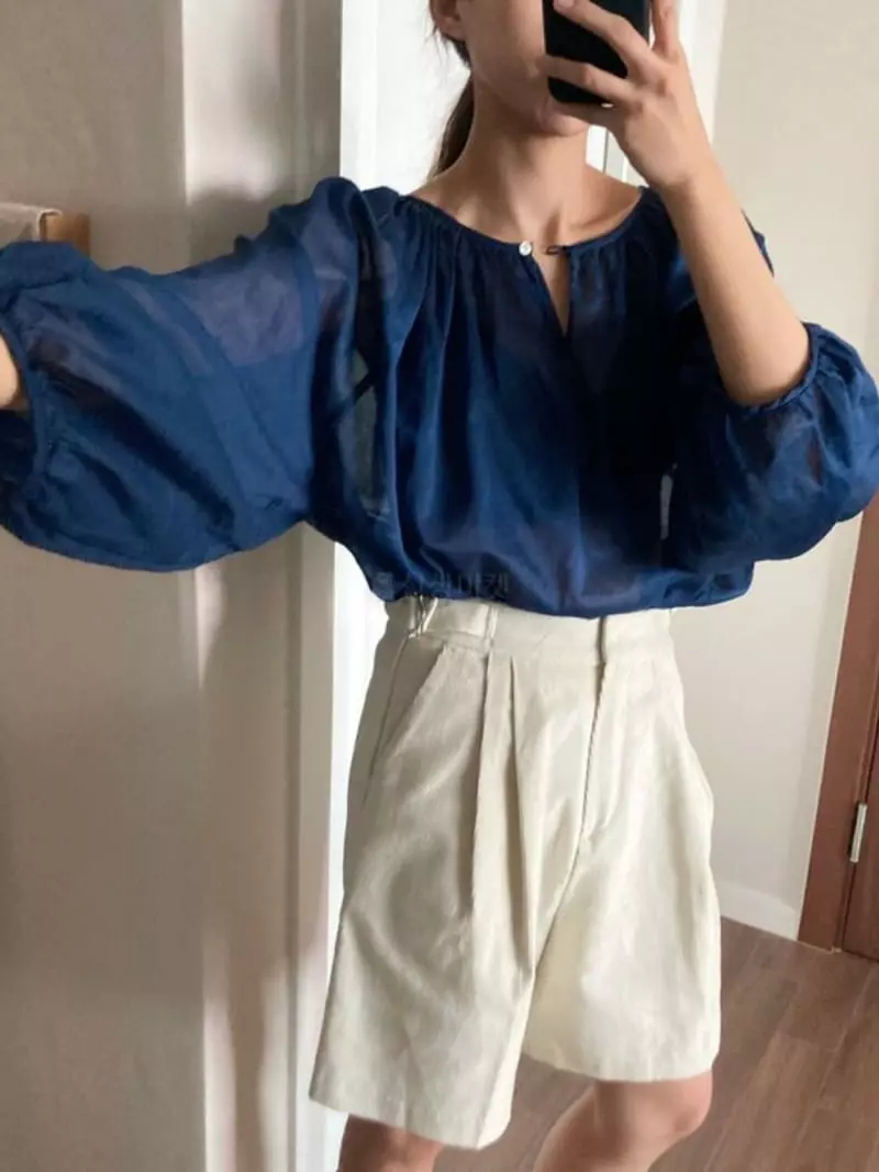 Browns - Korean Women Fashion - #momslook - Noang Shirring Blouse - 9