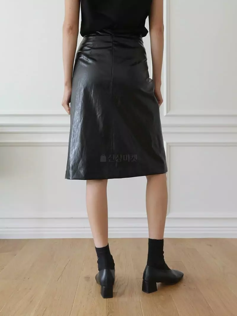 Browns - Korean Women Fashion - #momslook - Crack Leather Skirt - 10