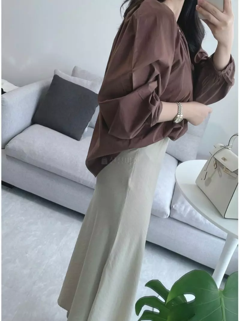 Browns - Korean Women Fashion - #pursuepretty - Fluffy Shirring Blouse - 5