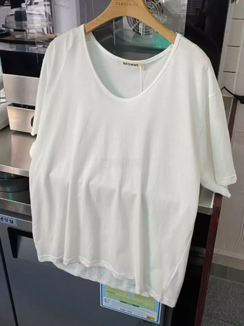 Browns - Korean Women Fashion - #romanticstyle - Lemeru U Neck Tee - 10