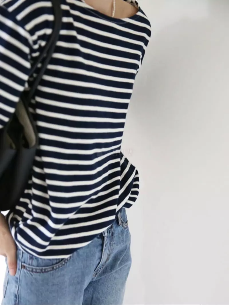 Browns - Korean Women Fashion - #romanticstyle - Classic Stripes Tee - 2