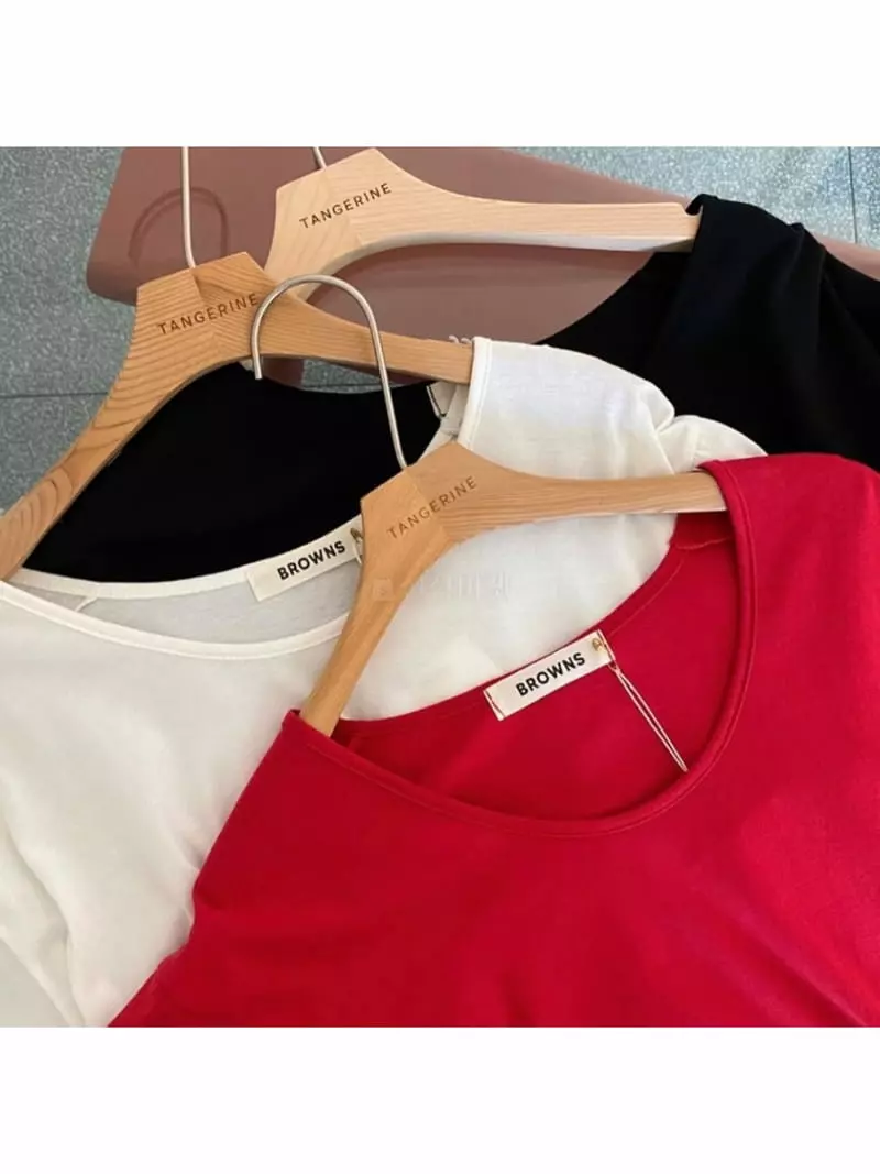 Browns - Korean Women Fashion - #thatsdarling - Lemeru U Neck Tee - 12