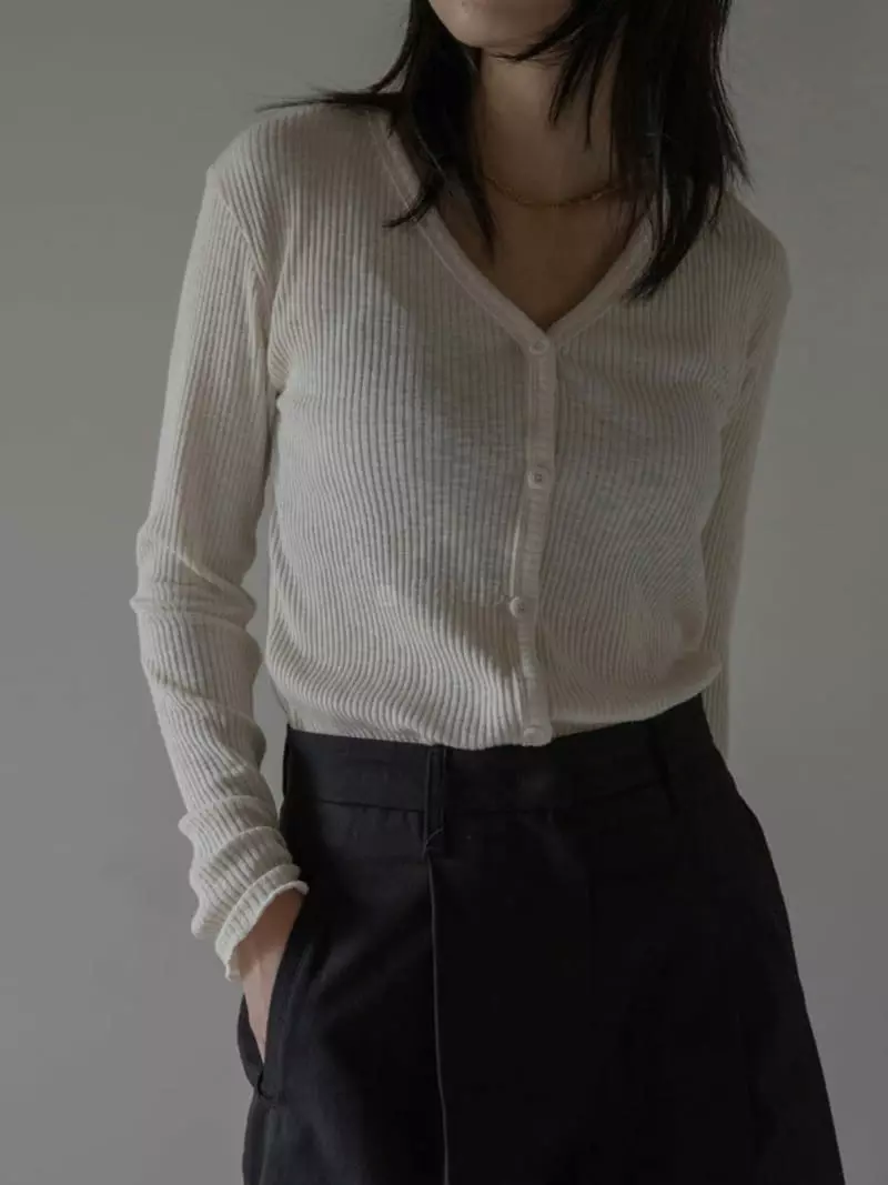 Browns - Korean Women Fashion - #vintagekidsstyle - Dell Rib Cardigan - 2