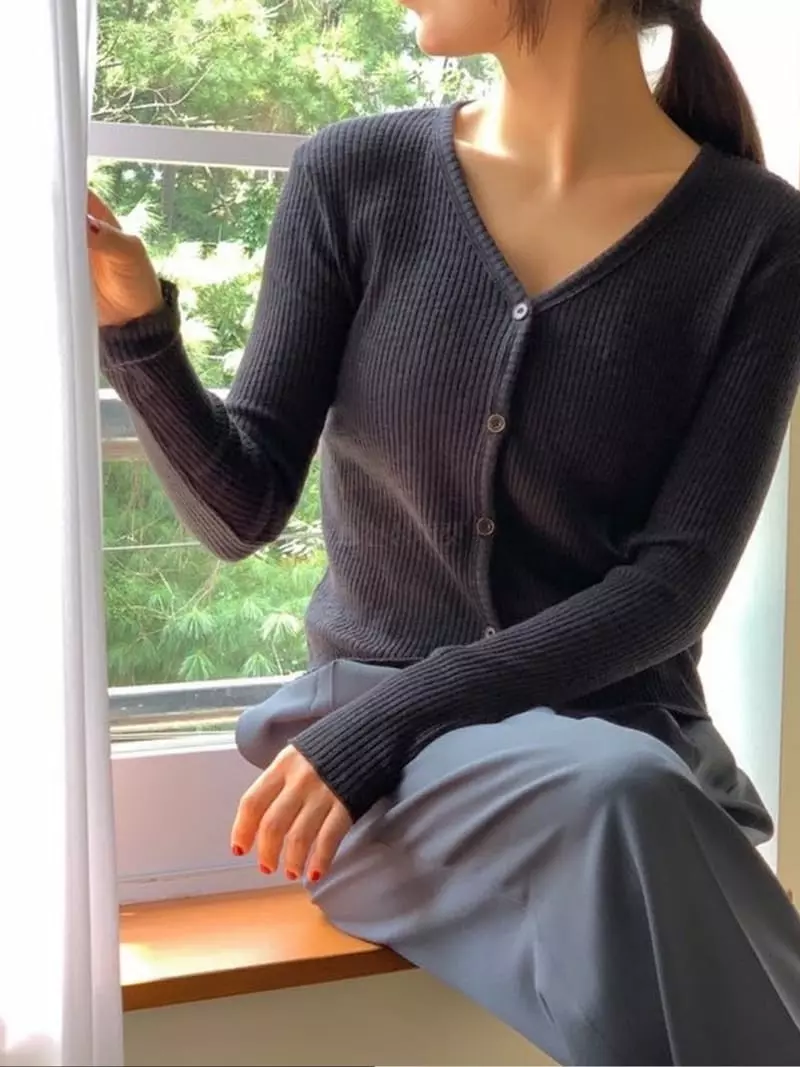 Browns - Korean Women Fashion - #womensfashion - Dell Rib Cardigan