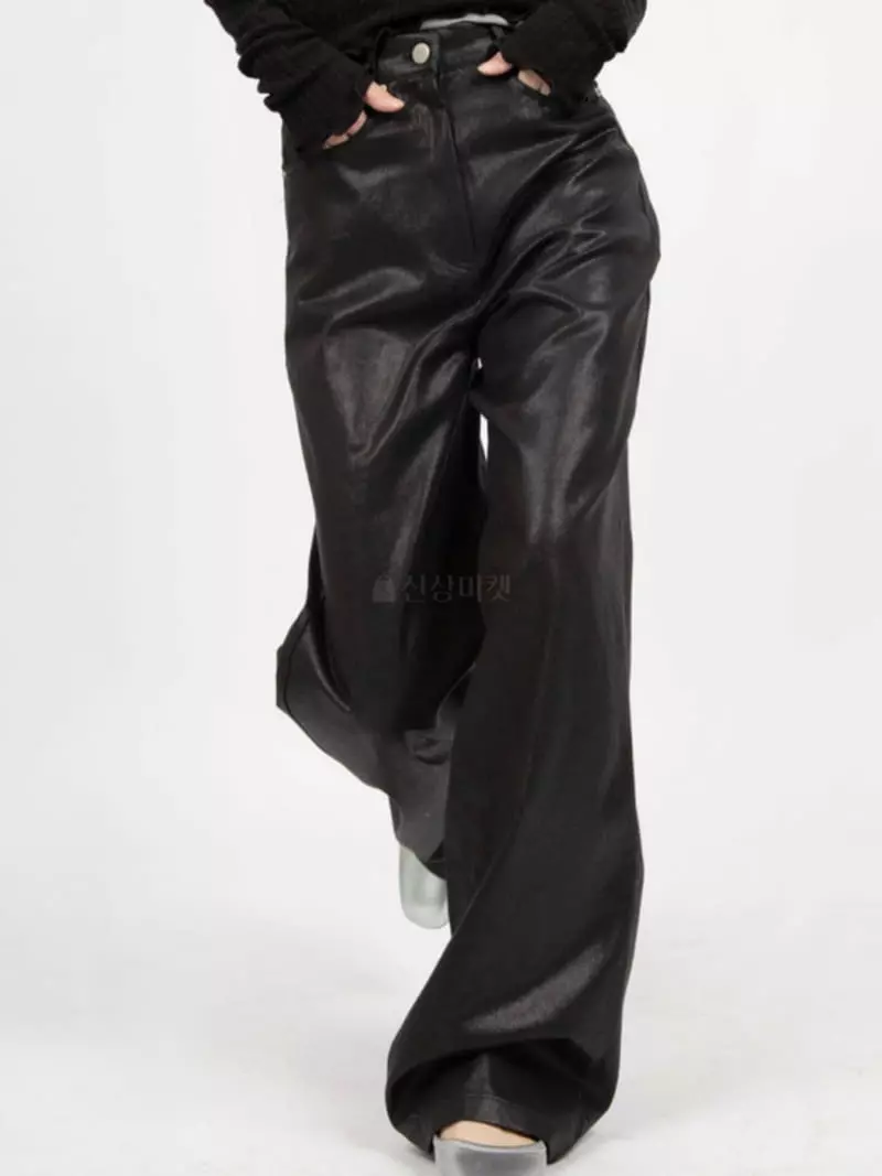 Buckle - Korean Women Fashion - #momslook - Glossy Pants - 3