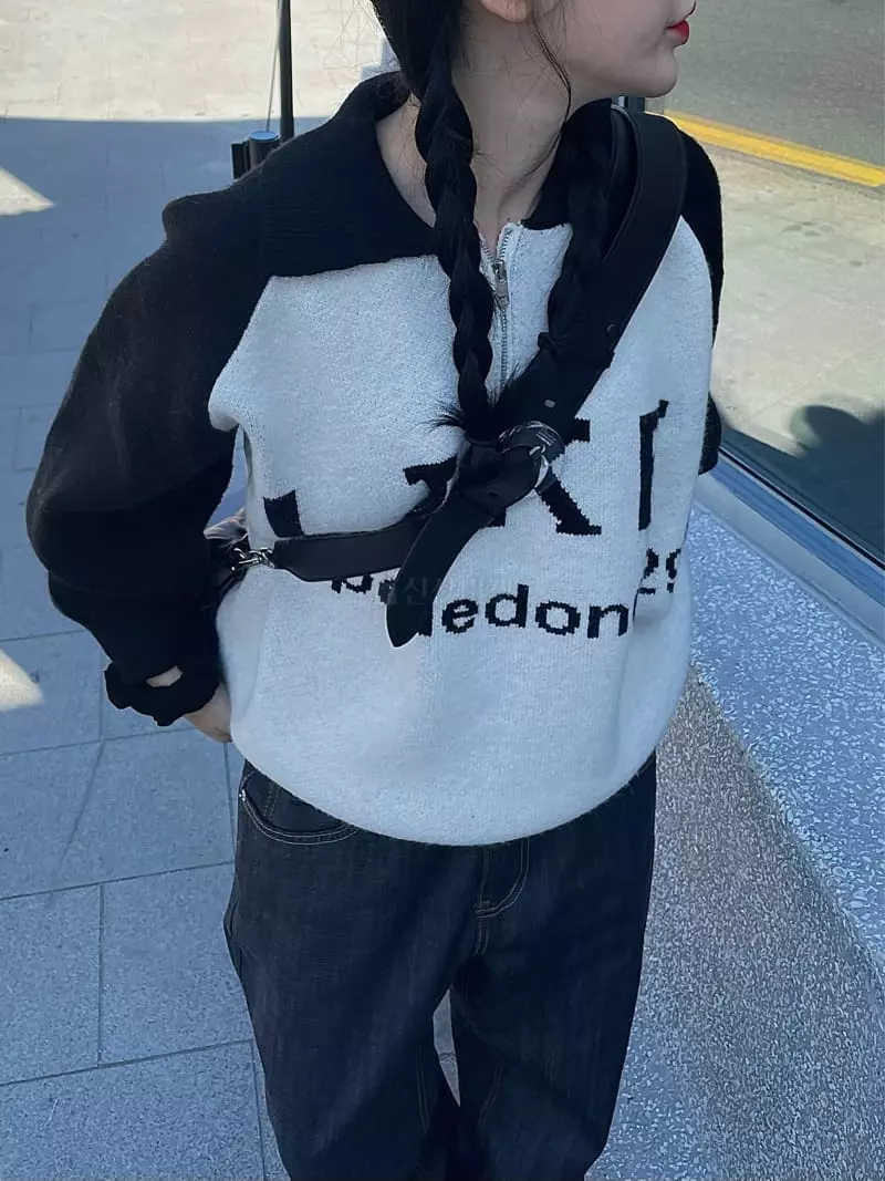 Buckle - Korean Women Fashion - #momslook - Like Half Zip-up Knit Tee - 7