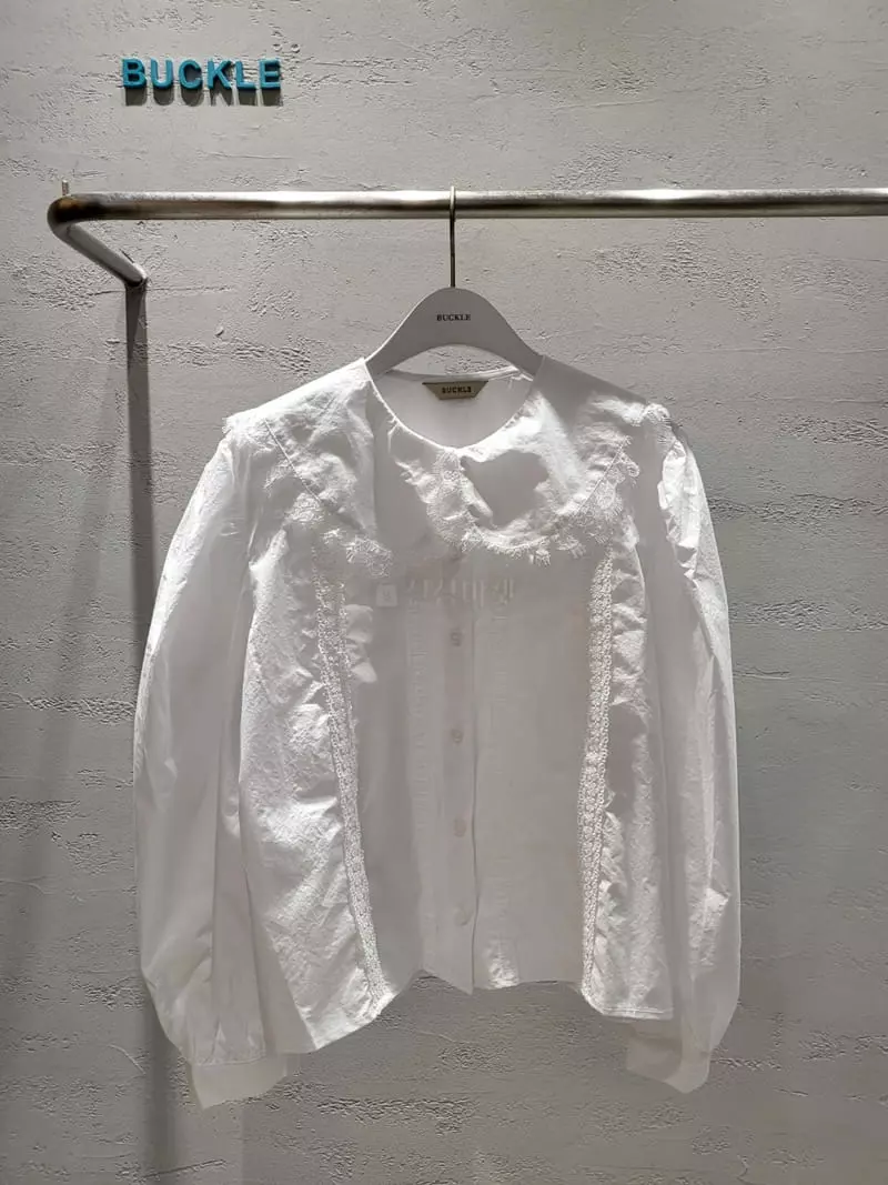 Buckle - Korean Women Fashion - #momslook - Lace Collar Blouse - 10