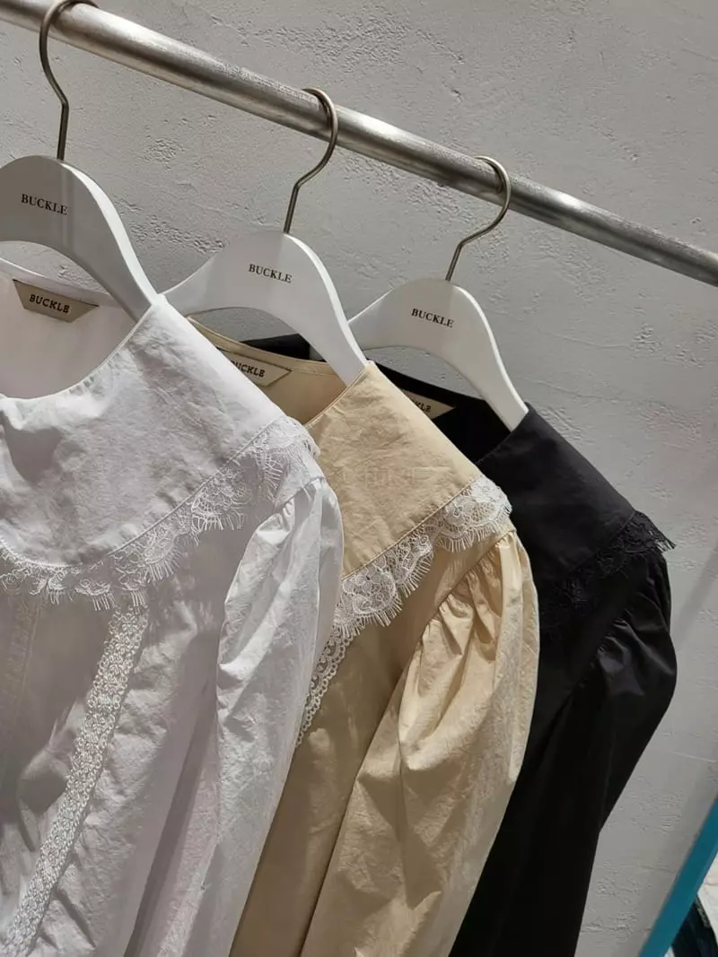 Buckle - Korean Women Fashion - #womensfashion - Lace Collar Blouse - 4