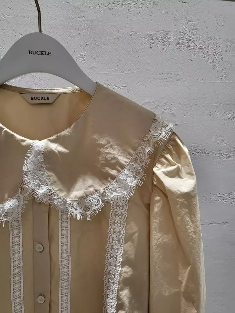 Buckle - Korean Women Fashion - #momslook - Lace Collar Blouse - 8