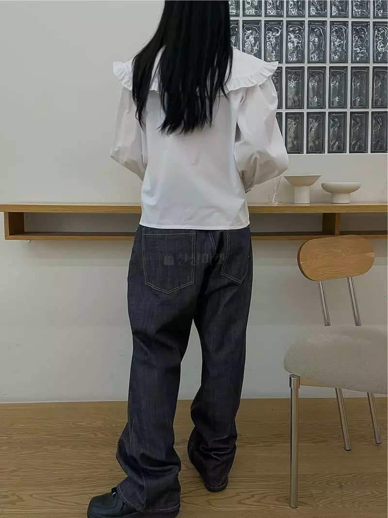 Buckle - Korean Women Fashion - #momslook - Big Collar Blouse - 3