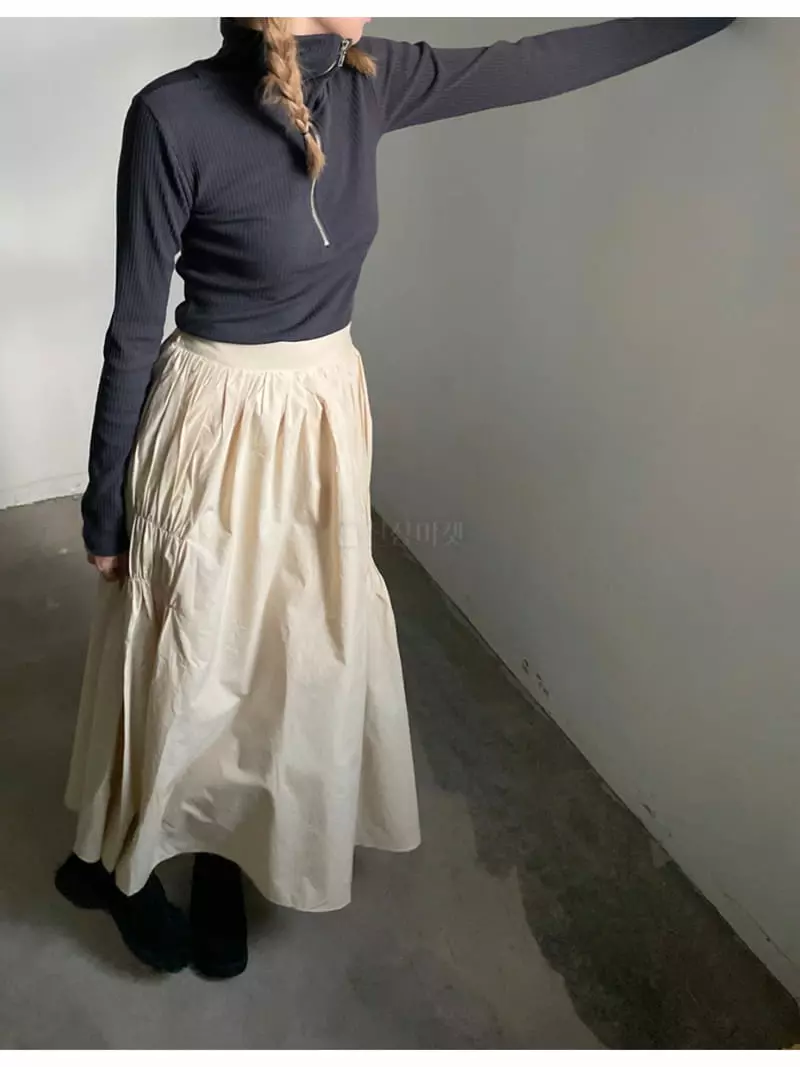 Buckle - Korean Women Fashion - #momslook - Shirring Skirt
