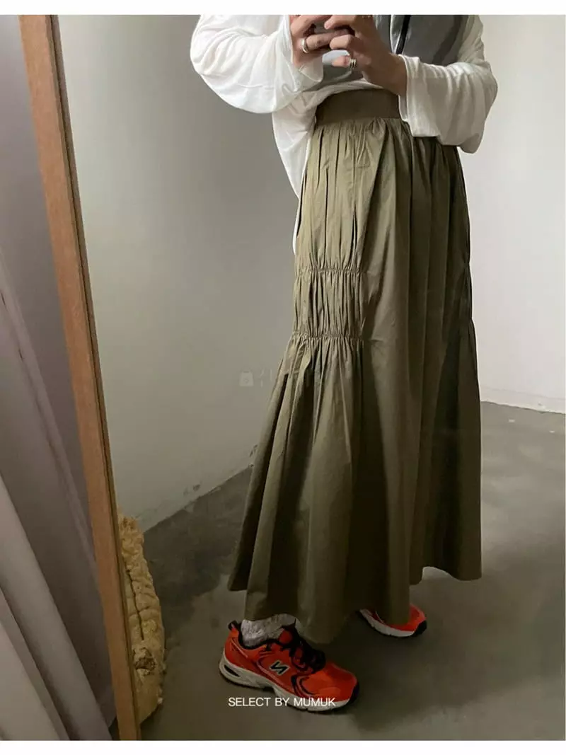 Buckle - Korean Women Fashion - #momslook - Shirring Skirt - 12