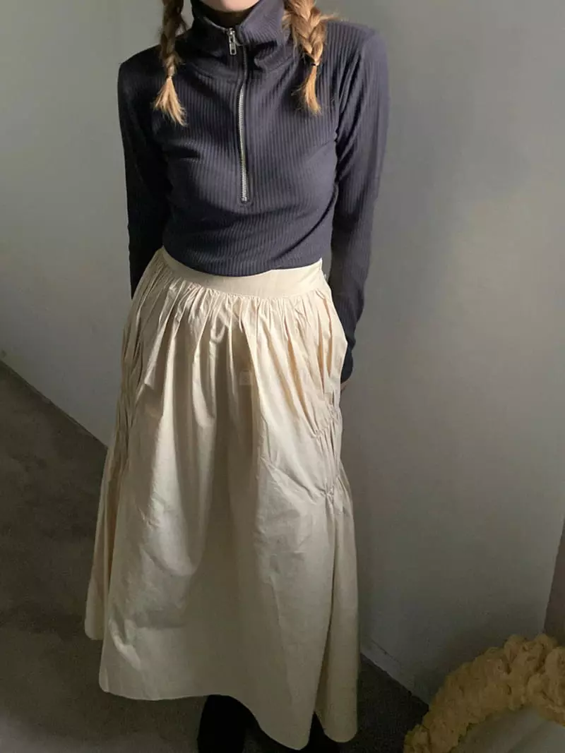 Buckle - Korean Women Fashion - #momslook - Shirring Skirt - 2