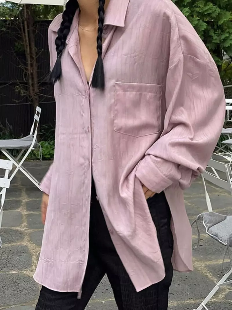 Buckle - Korean Women Fashion - #momslook - See Through Shirt - 11