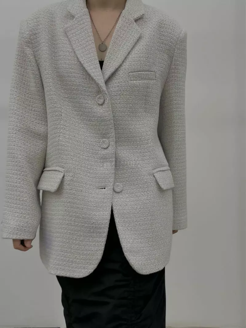 Buckle - Korean Women Fashion - #momslook - Check Twid Jacket - 2