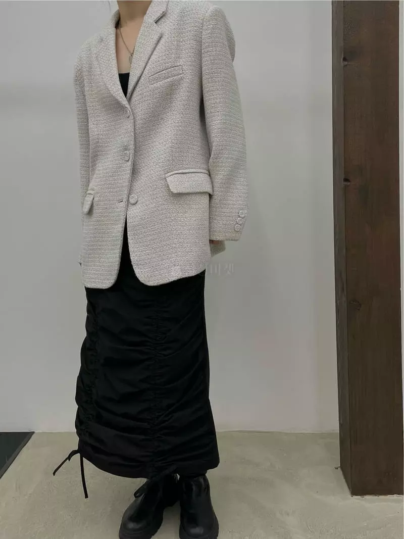 Buckle - Korean Women Fashion - #womensfashion - Check Twid Jacket - 4