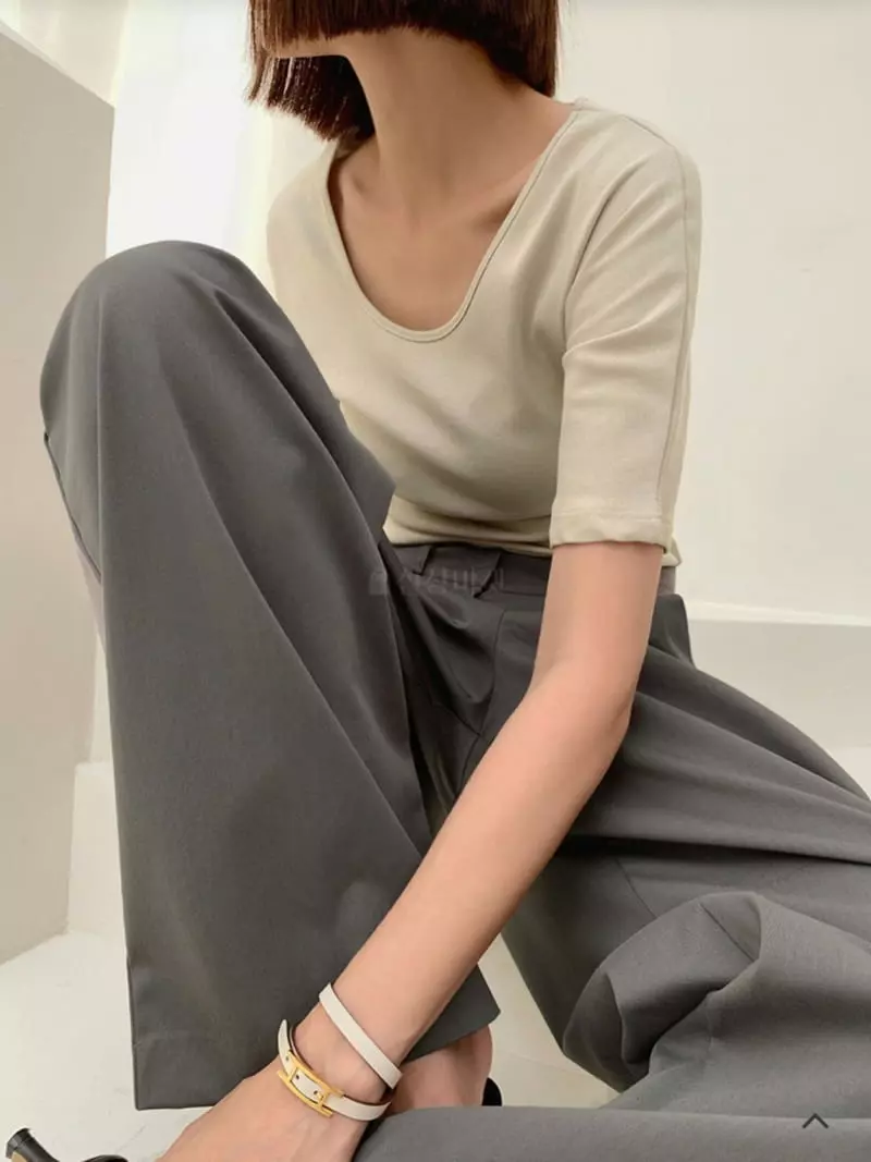 Buckle - Korean Women Fashion - #momslook - Two Tuck Pants - 2