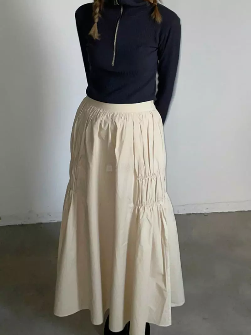 Buckle - Korean Women Fashion - #pursuepretty - Shirring Skirt - 6